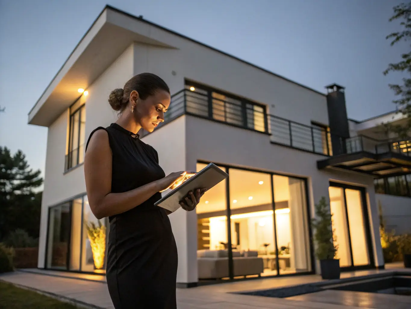 A WEBUYFLAT24 representative conducting a property evaluation, using tools and technology to assess the property's value accurately and efficiently.