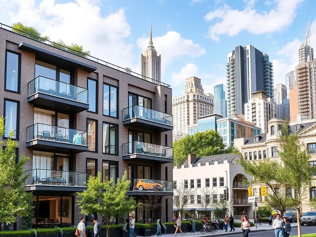 A cozy apartment in a vibrant urban setting, representing the type of apartment WEBUYFLAT24 is interested in buying.